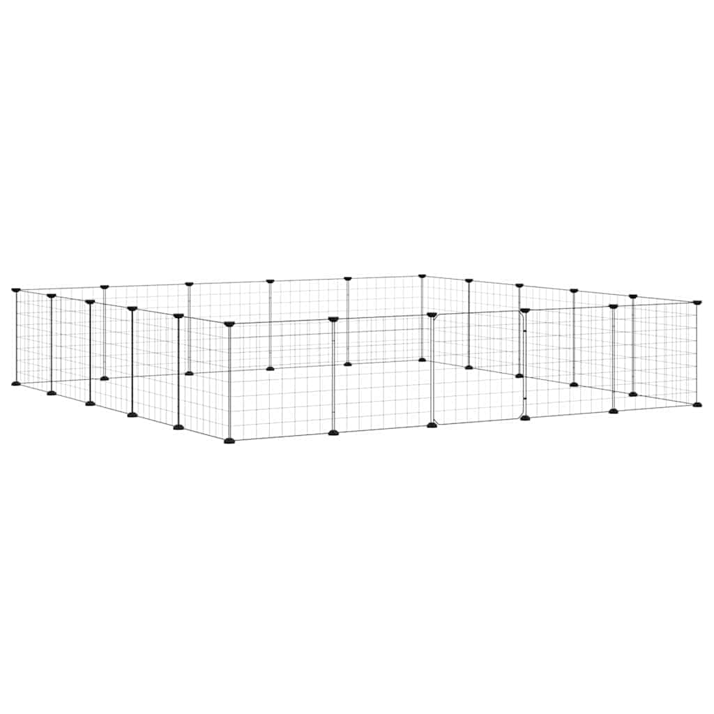 Gabbia per Animali 20 Pannelli con Porta Nera 175x175x35 cm — miniatura 5 di 8