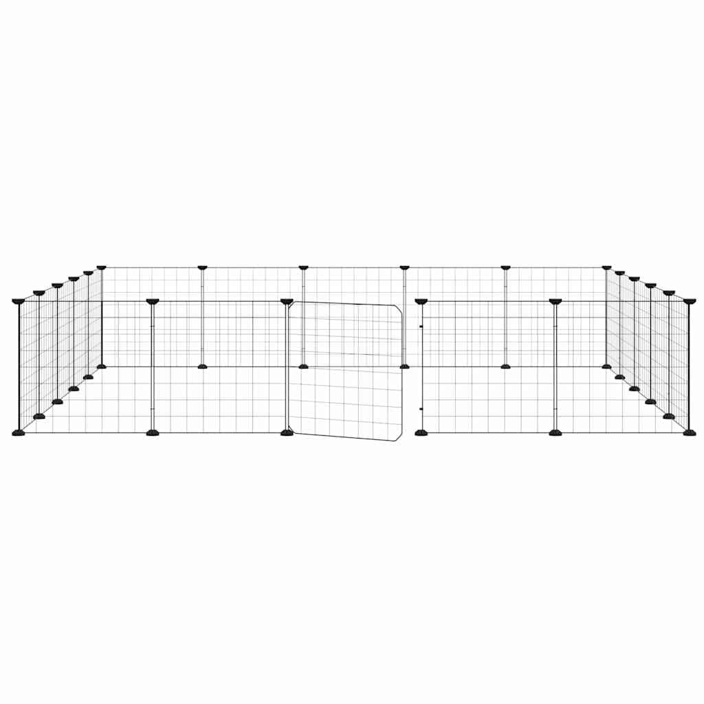 Gabbia per Animali 20 Pannelli con Porta Nera 175x175x35 cm — miniatura 3 di 8