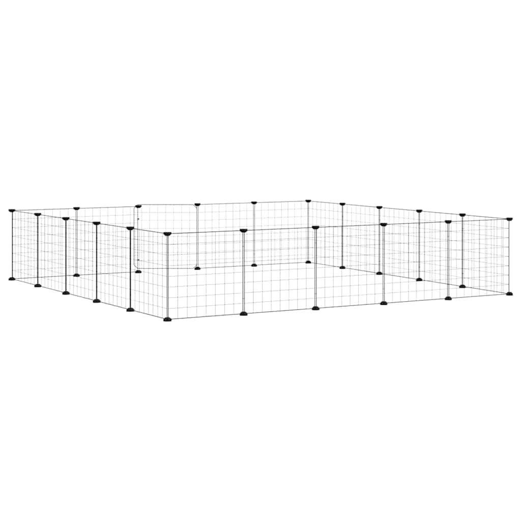 Gabbia per Animali 20 Pannelli con Porta Nera 175x175x35 cm — miniatura 4 di 8