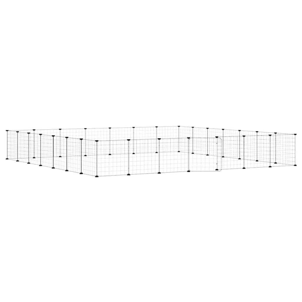 Gabbia per Animali 28 Pannelli con Porta Nero 245x245x35 cm — miniatura 2 di 8