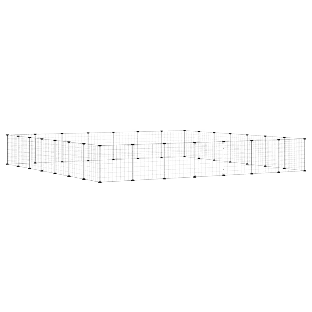 Gabbia per Animali 28 Pannelli con Porta Nero 245x245x35 cm — miniatura 5 di 8