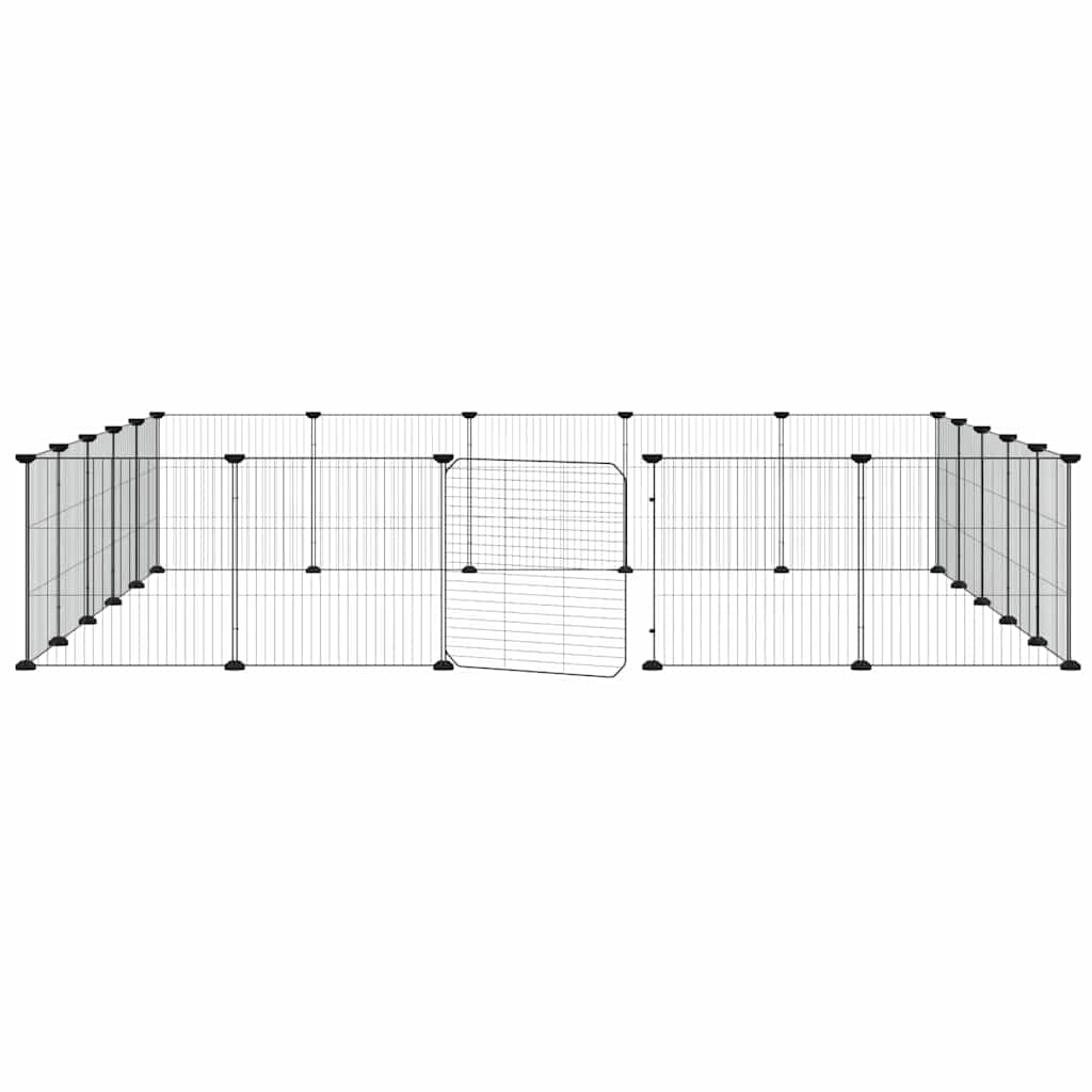Gabbia per Animali 20 Pannelli con Porta Nera 175x175x35 cm Acciaio — miniatura 3 di 8