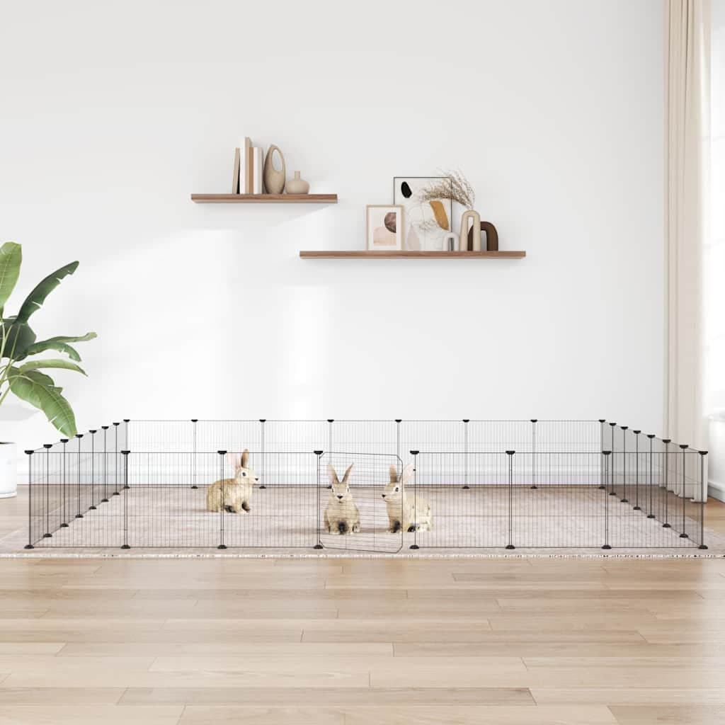 Gabbia per Animali 28 Pannelli con Porta Nero 245x245x35 cm — miniatura 1 di 8