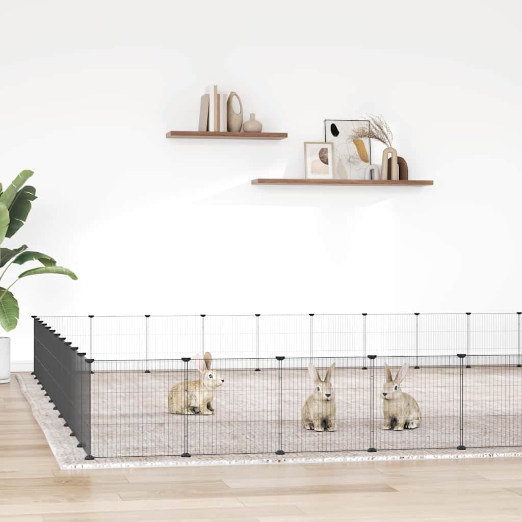 Gabbia per Animali 44 Pannelli con Porta Nera 385x385x35 cm — miniatura 1 di 7