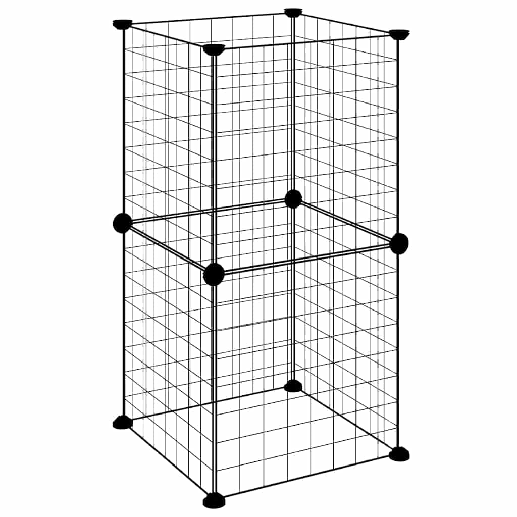 Gabbia per Animali Domestici 8 Pannelli Nero 35x35x70cm Acciaio — miniatura 2 di 8