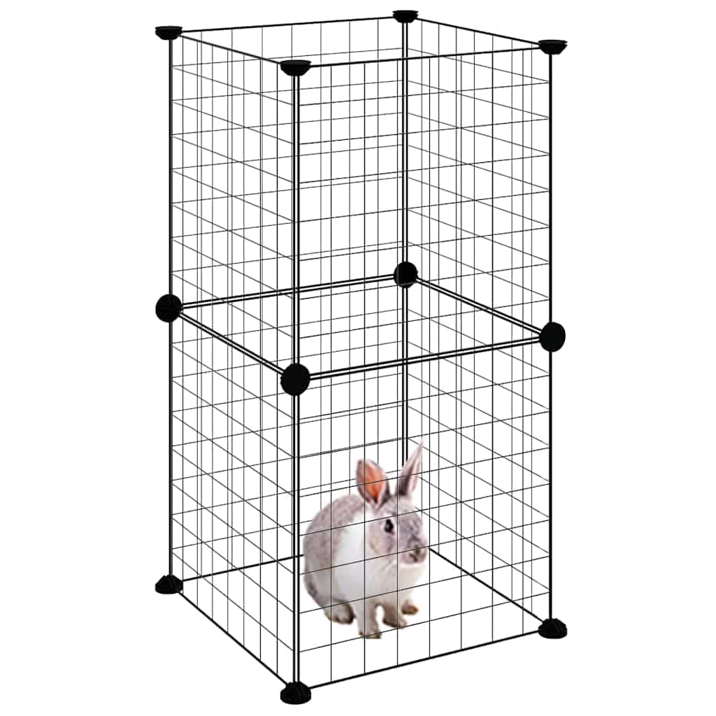 Gabbia per Animali Domestici 8 Pannelli Nero 35x35x70cm Acciaio — miniatura 6 di 8