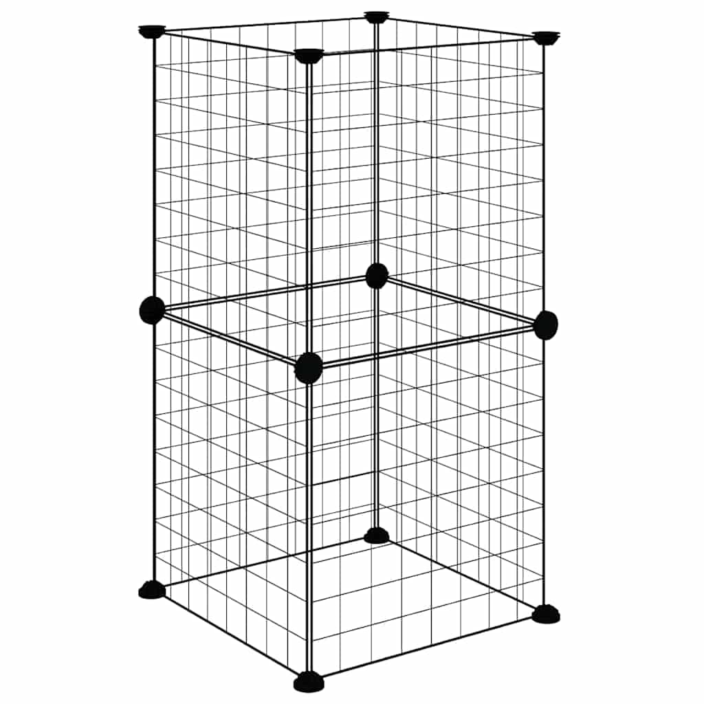 Gabbia per Animali Domestici 8 Pannelli Nero 35x35x70cm Acciaio — miniatura 4 di 8
