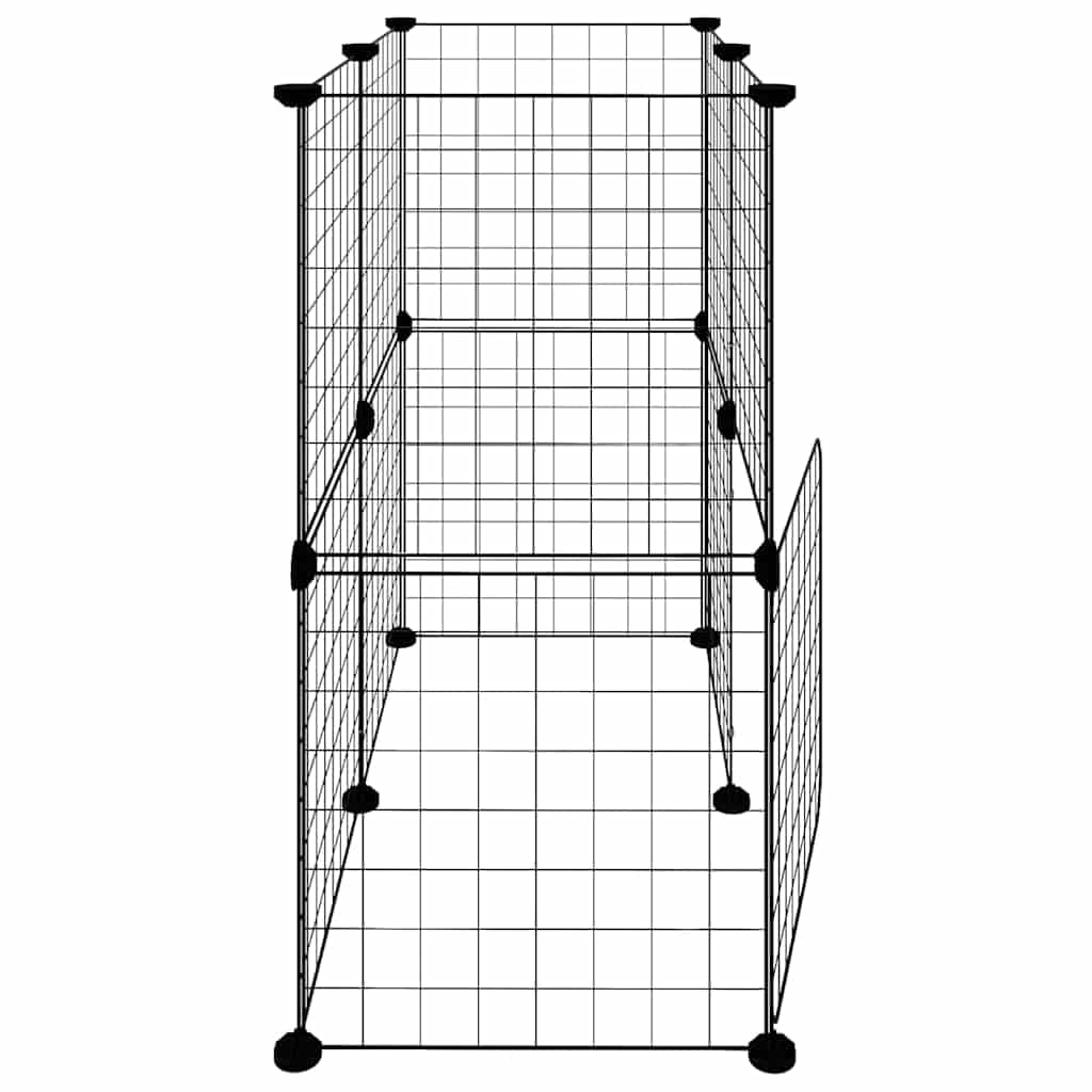 Gabbia per Animali 12 Pannelli con Porta Nero 70x35x70 cm — miniatura 4 di 9