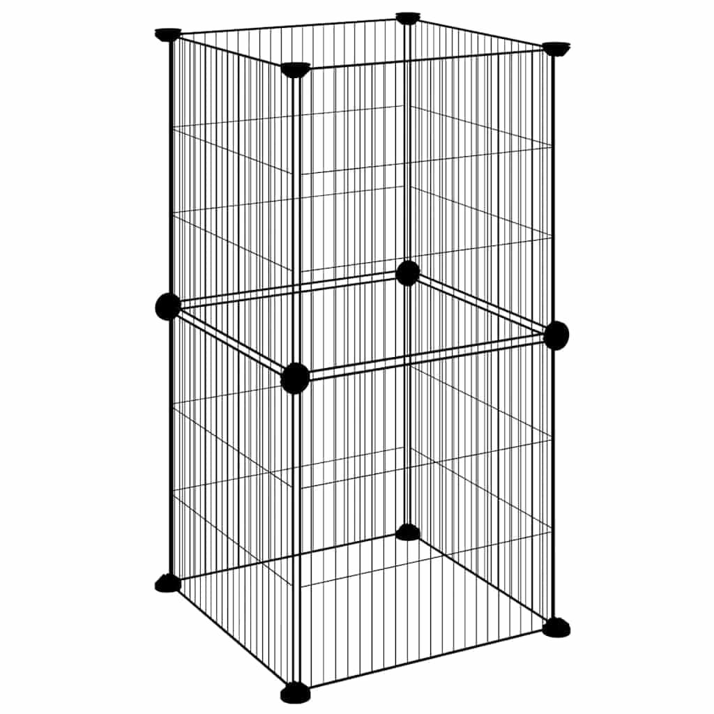 Gabbia per Animali Domestici 8 Pannelli Nero 35x35x70cm Acciaio — miniatura 2 di 8