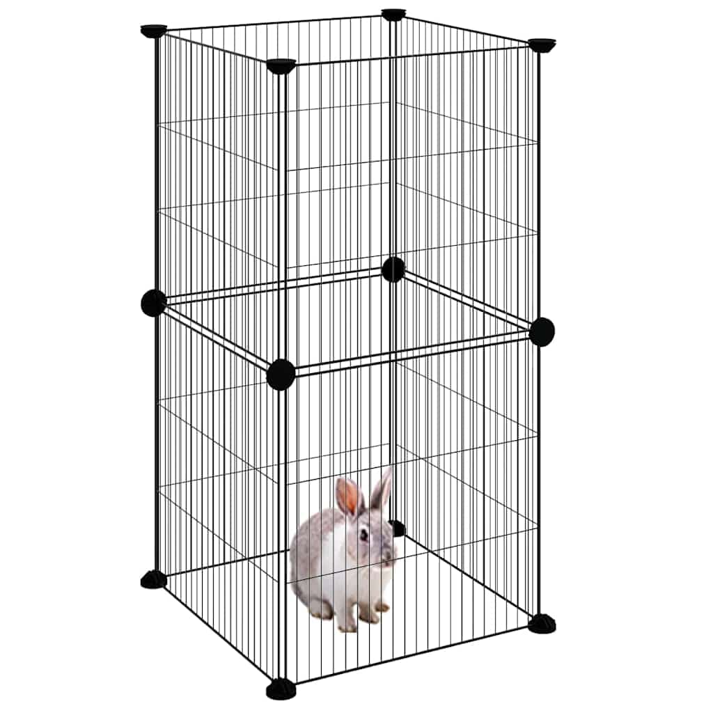 Gabbia per Animali Domestici 8 Pannelli Nero 35x35x70cm Acciaio — miniatura 5 di 8