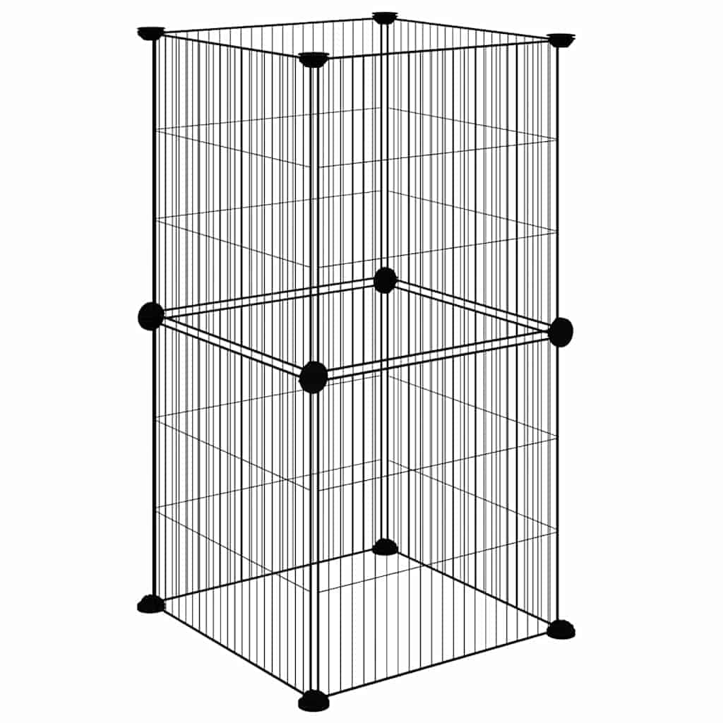 Gabbia per Animali Domestici 8 Pannelli Nero 35x35x70cm Acciaio — miniatura 4 di 8