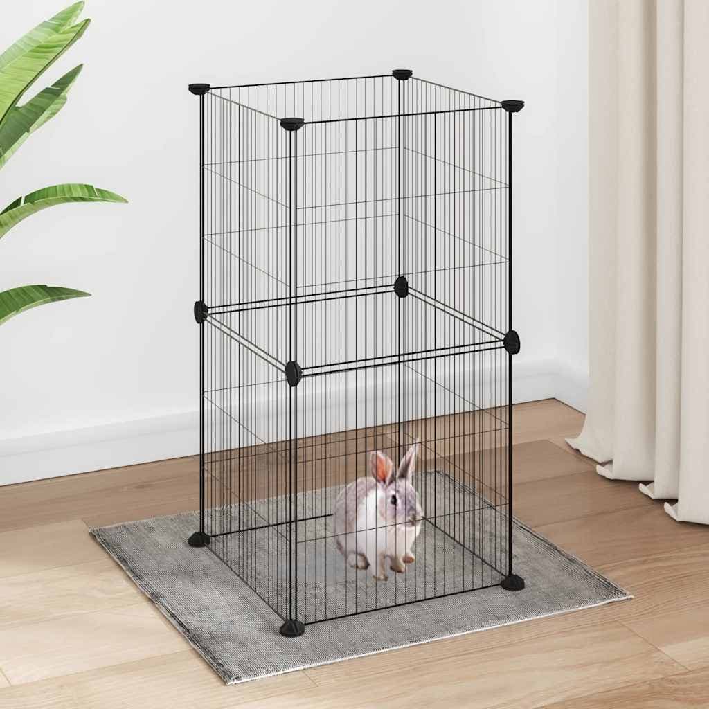 Gabbia per Animali Domestici 8 Pannelli Nero 35x35x70cm Acciaio — miniatura 1 di 8