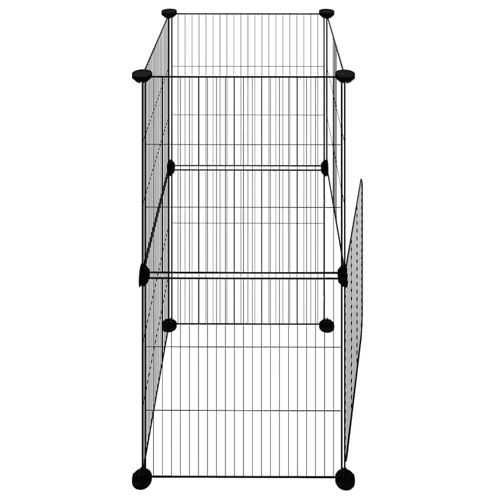 Gabbia per Animali 8 Pannelli con Porta Nero 35x35x70cm Acciaio — miniatura 4 di 9