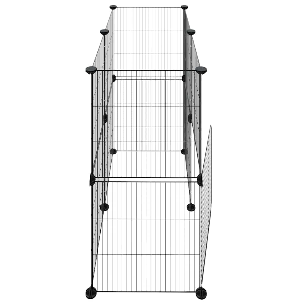 Gabbia per Animali 12 Pannelli con Porta Nero 70x35x70 cm — miniatura 4 di 9
