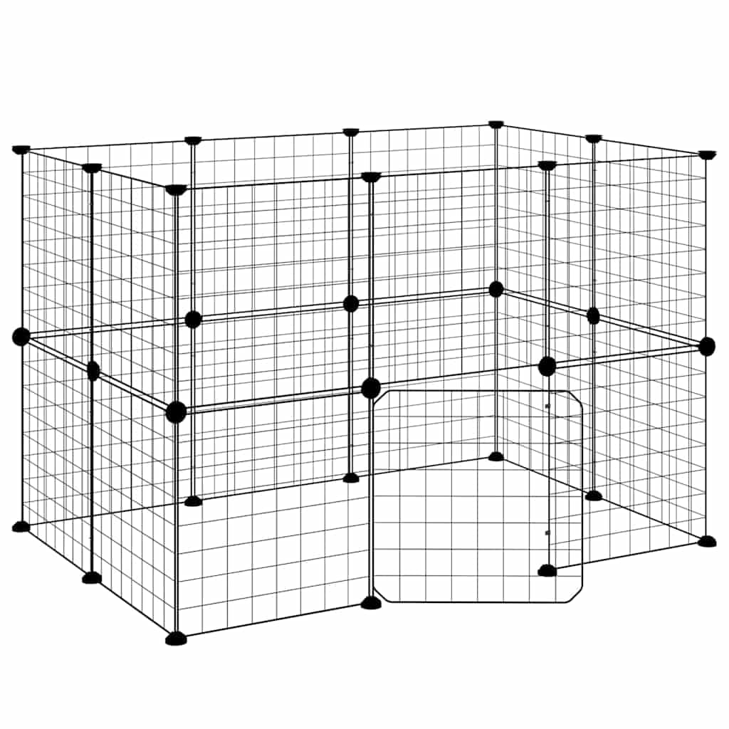 Gabbia per Animali 20 Pannelli con Porta Nera 105x70x70 cm — miniatura 2 di 9