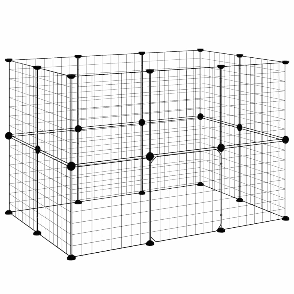 Gabbia per Animali 20 Pannelli con Porta Nera 105x70x70 cm — miniatura 3 di 9