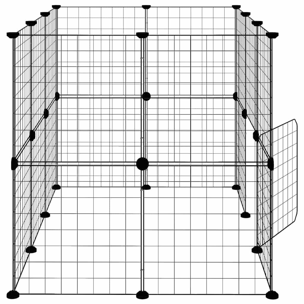 Gabbia per Animali 20 Pannelli con Porta Nera 105x70x70 cm — miniatura 4 di 9