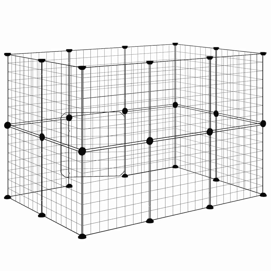 Gabbia per Animali 20 Pannelli con Porta Nera 105x70x70 cm — miniatura 5 di 9