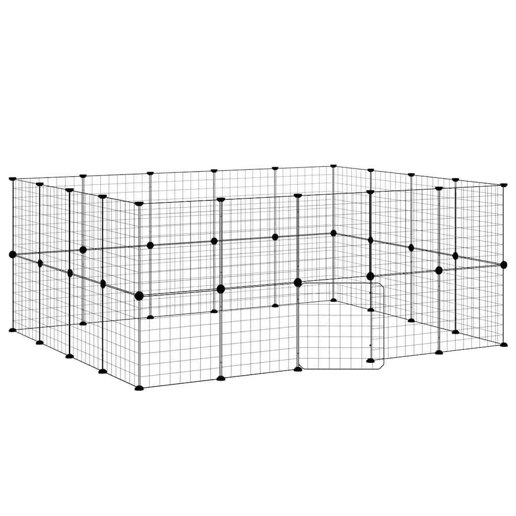 Gabbia per Animali 36 Pannelli con Porta Nera 175x140x70 cm — miniatura 2 di 9