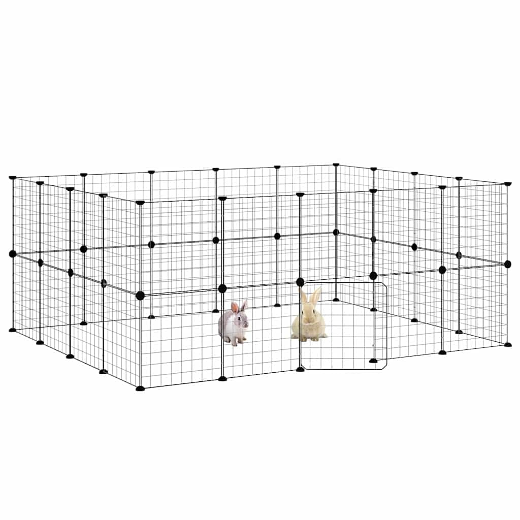Gabbia per Animali 36 Pannelli con Porta Nera 175x140x70 cm — miniatura 6 di 9