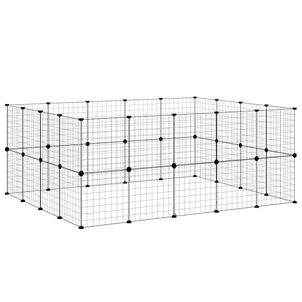 Gabbia per Animali 36 Pannelli con Porta Nera 175x140x70 cm — miniatura 3 di 9