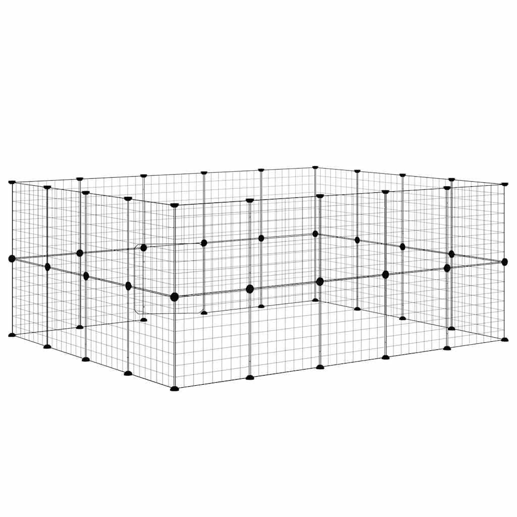 Gabbia per Animali 36 Pannelli con Porta Nera 175x140x70 cm — miniatura 5 di 9