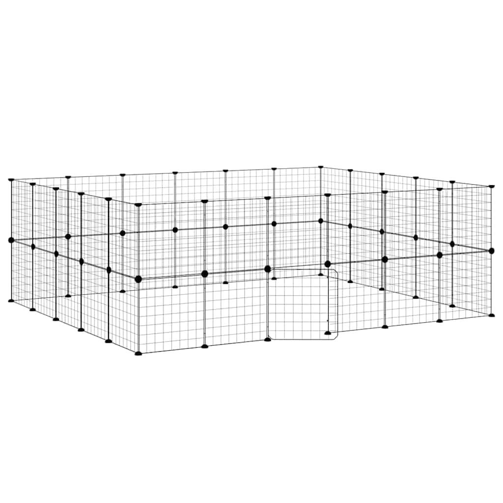 Gabbia per Animali 44 Pannelli con Porta Nera 210x175x70 cm — miniatura 2 di 9