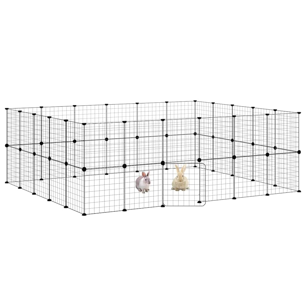 Gabbia per Animali 44 Pannelli con Porta Nera 210x175x70 cm — miniatura 6 di 9