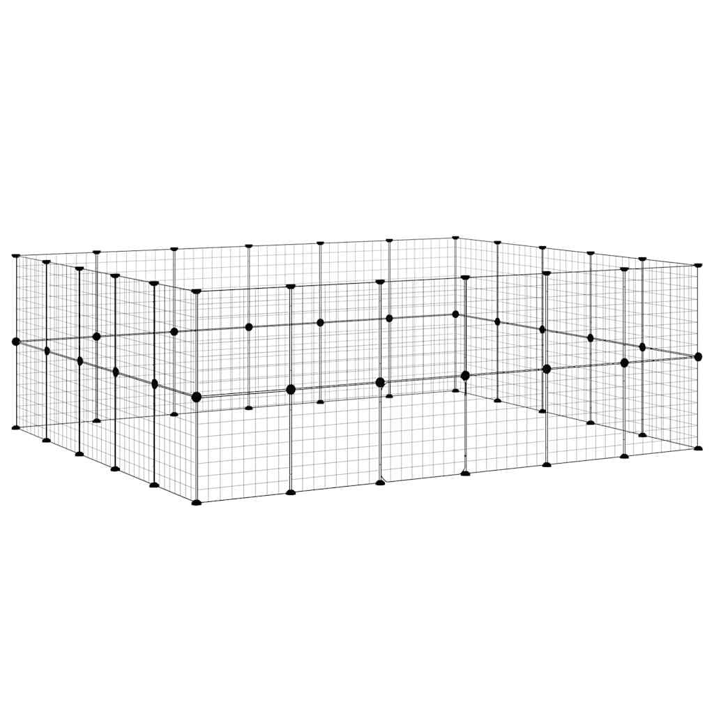Gabbia per Animali 44 Pannelli con Porta Nera 210x175x70 cm — miniatura 3 di 9