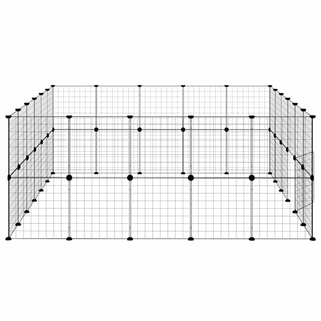 Gabbia per Animali 44 Pannelli con Porta Nera 210x175x70 cm — miniatura 4 di 9
