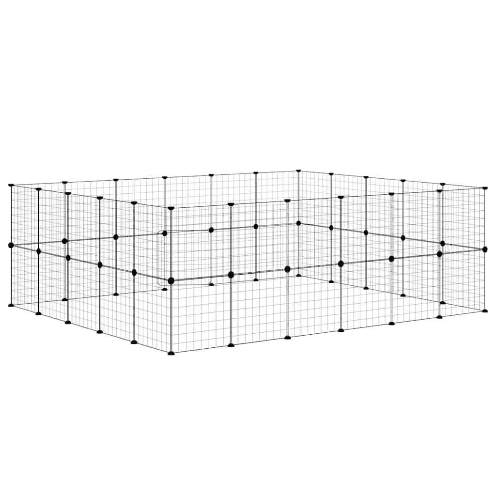 Gabbia per Animali 44 Pannelli con Porta Nera 210x175x70 cm — miniatura 5 di 9