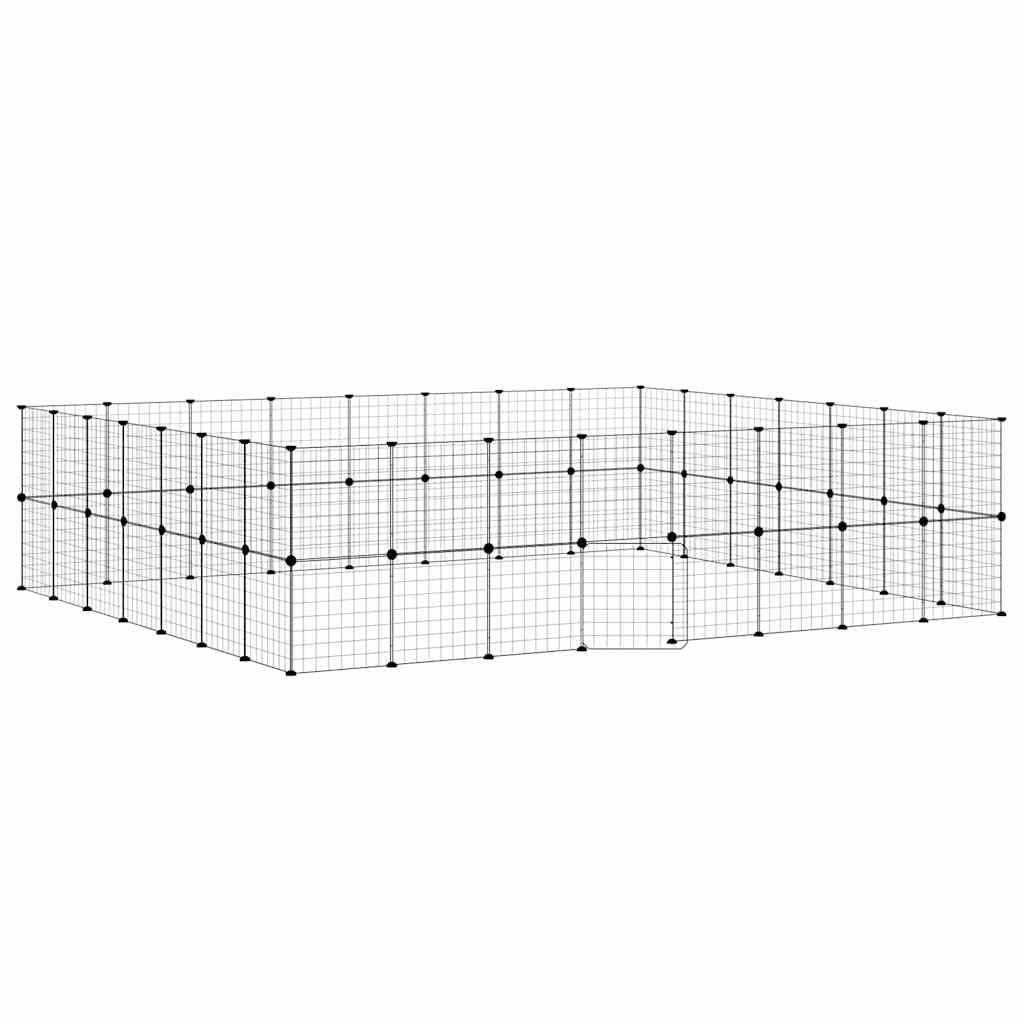 Gabbia per Animali 60 Pannelli con Porta Nera 280x245x70 cm Acciaio — miniatura 2 di 9