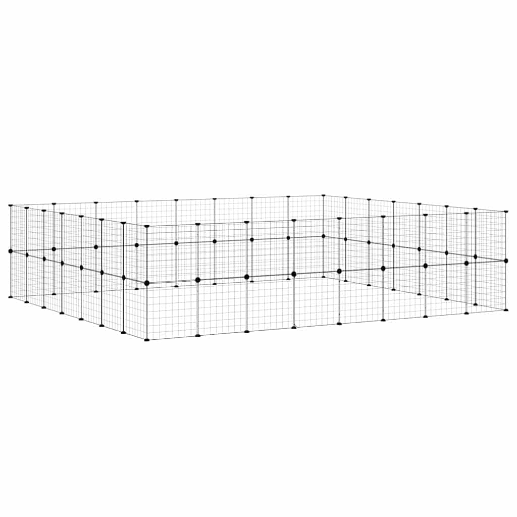 Gabbia per Animali 60 Pannelli con Porta Nera 280x245x70 cm Acciaio — miniatura 3 di 9