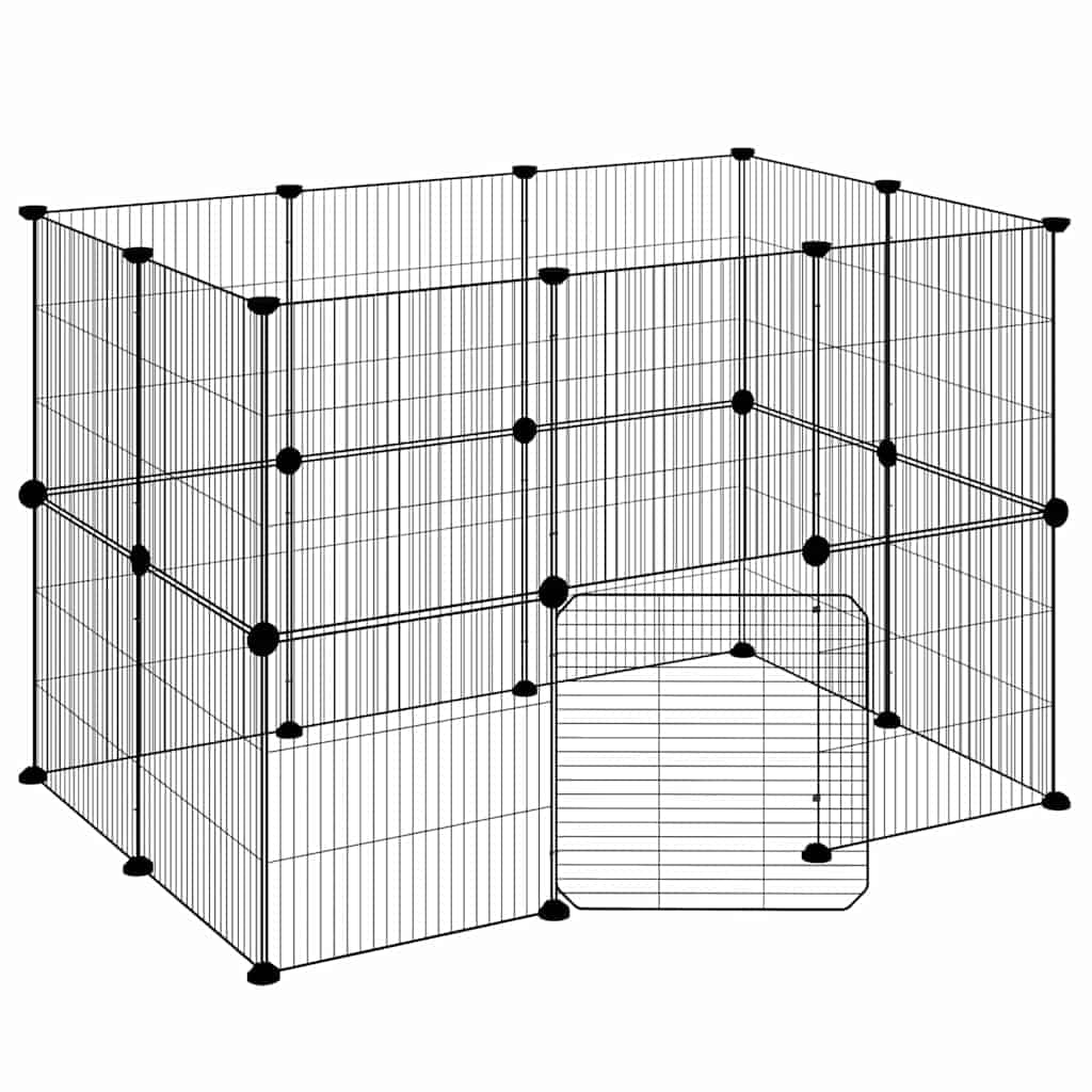 Gabbia per Animali 20 Pannelli con Porta Nera 105x70x70 cm — miniatura 2 di 9
