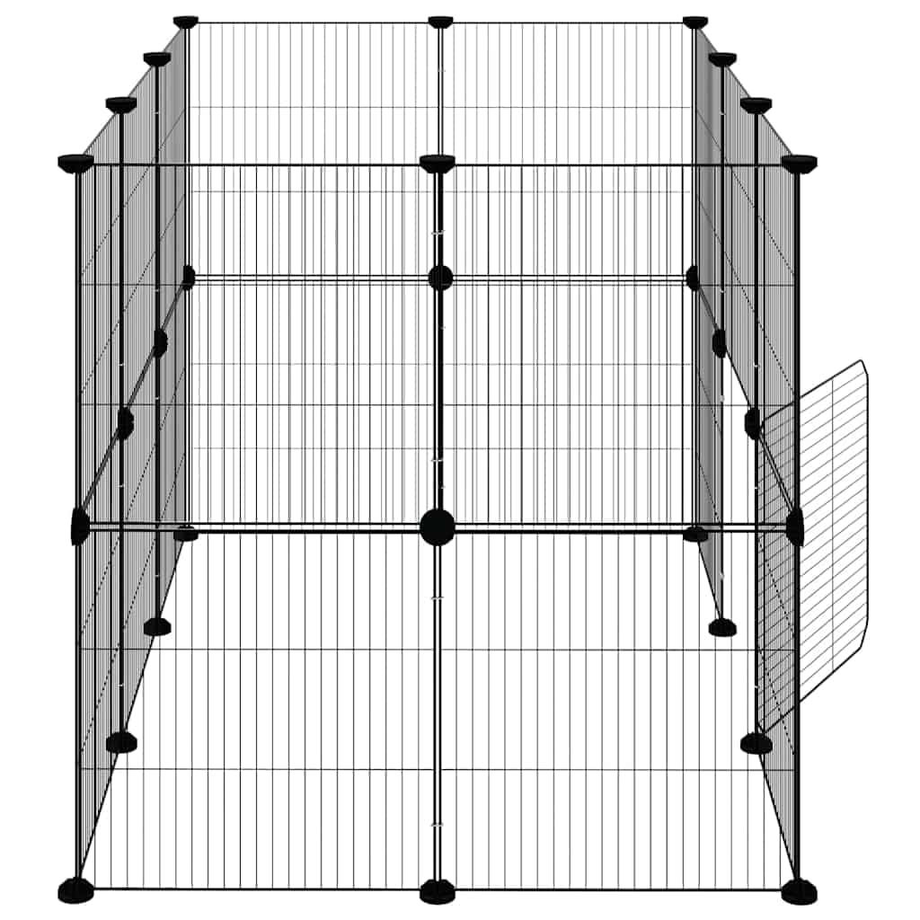 Gabbia per Animali 20 Pannelli con Porta Nera 105x70x70 cm — miniatura 4 di 9