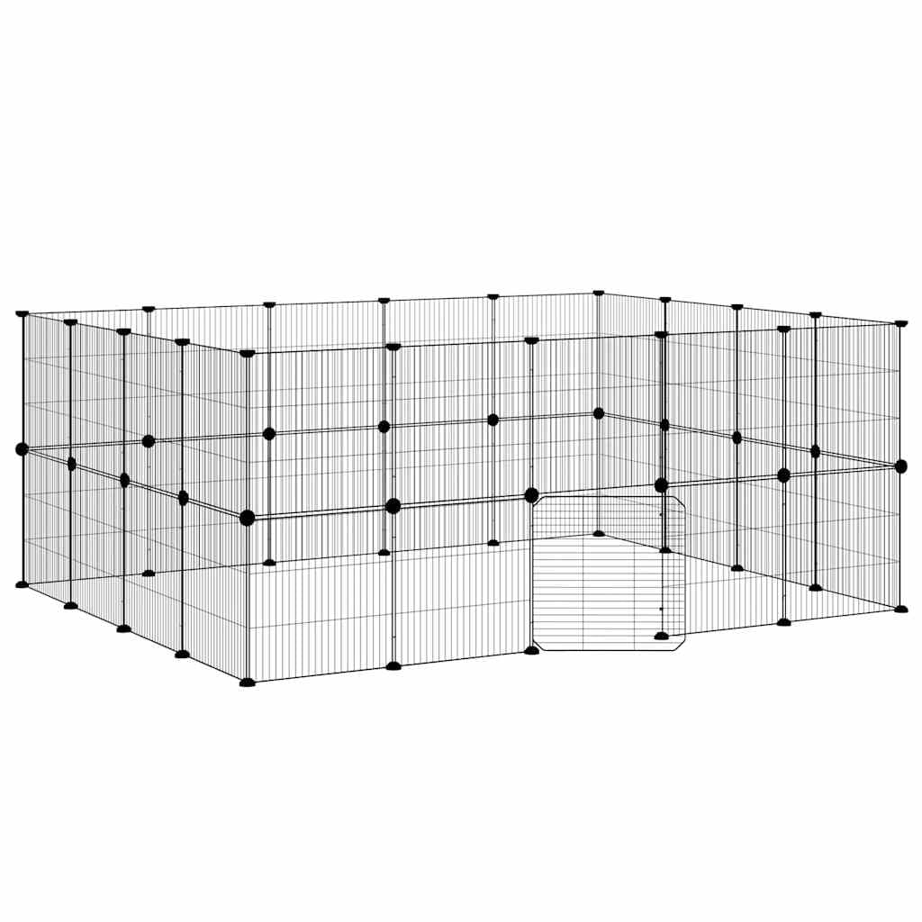 Gabbia per Animali 36 Pannelli con Porta Nera 175x140x70 cm — miniatura 2 di 9