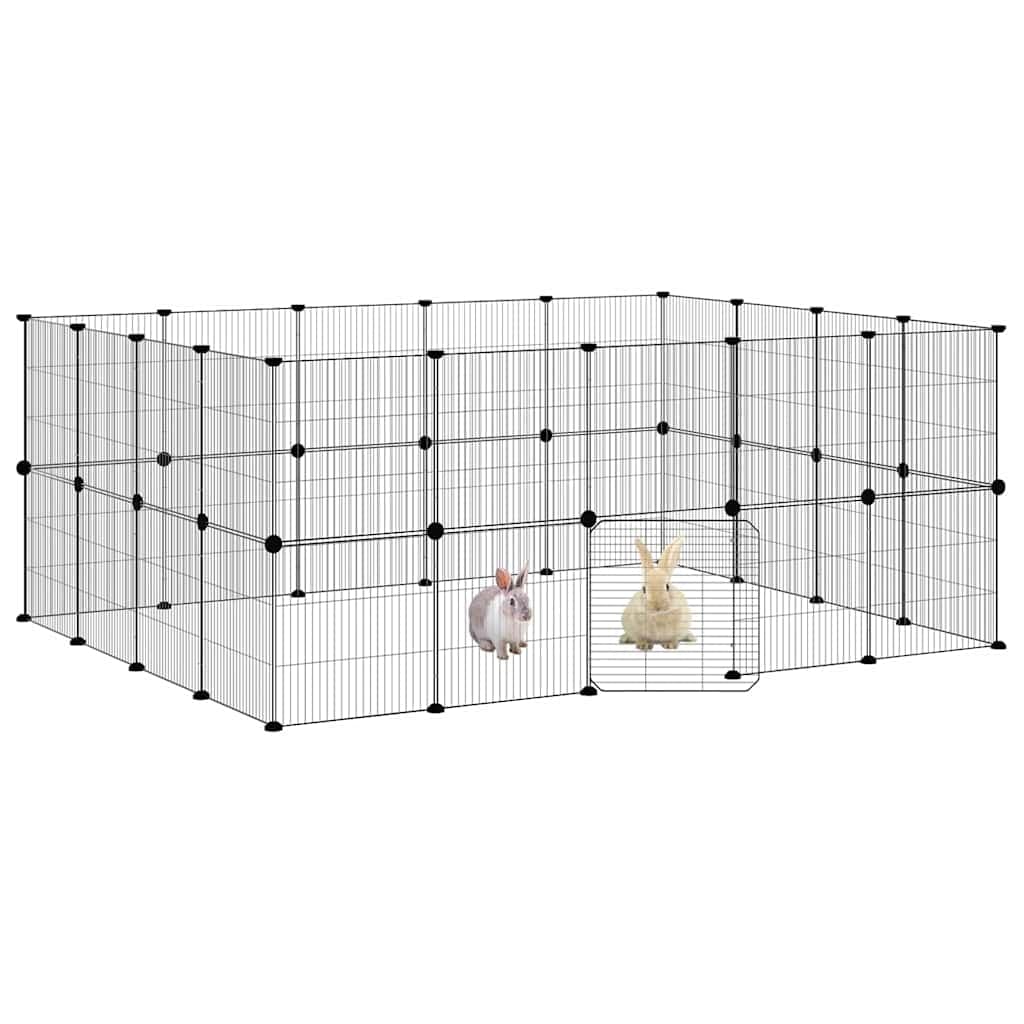 Gabbia per Animali 36 Pannelli con Porta Nera 175x140x70 cm — miniatura 6 di 9