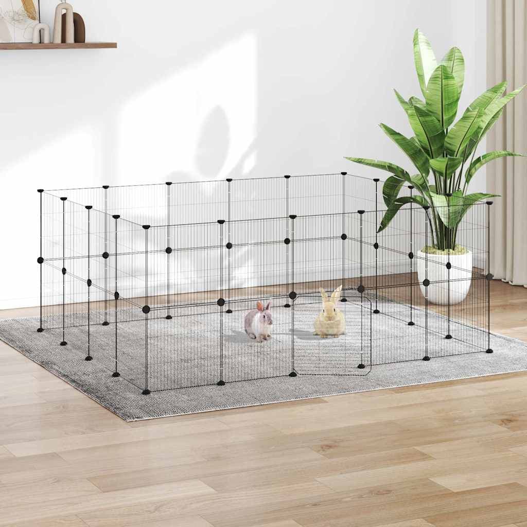 Gabbia per Animali 36 Pannelli con Porta Nera 175x140x70 cm — miniatura 1 di 9