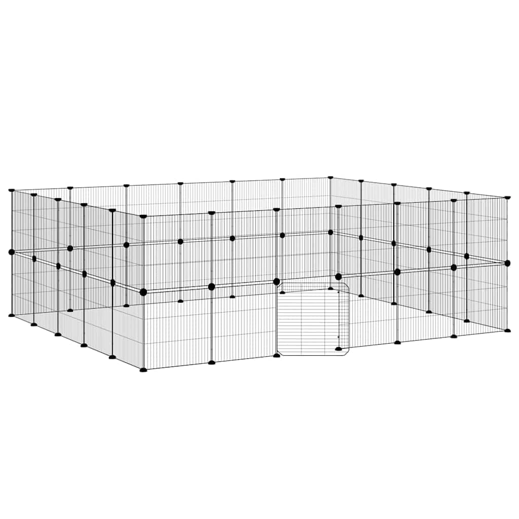 Gabbia per Animali 44 Pannelli con Porta Nera 210x175x70 cm — miniatura 2 di 9