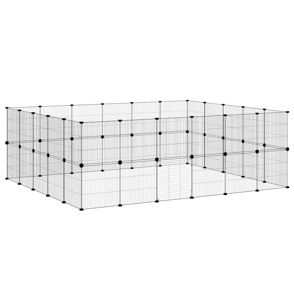 Gabbia per Animali 44 Pannelli con Porta Nera 210x175x70 cm — miniatura 3 di 9