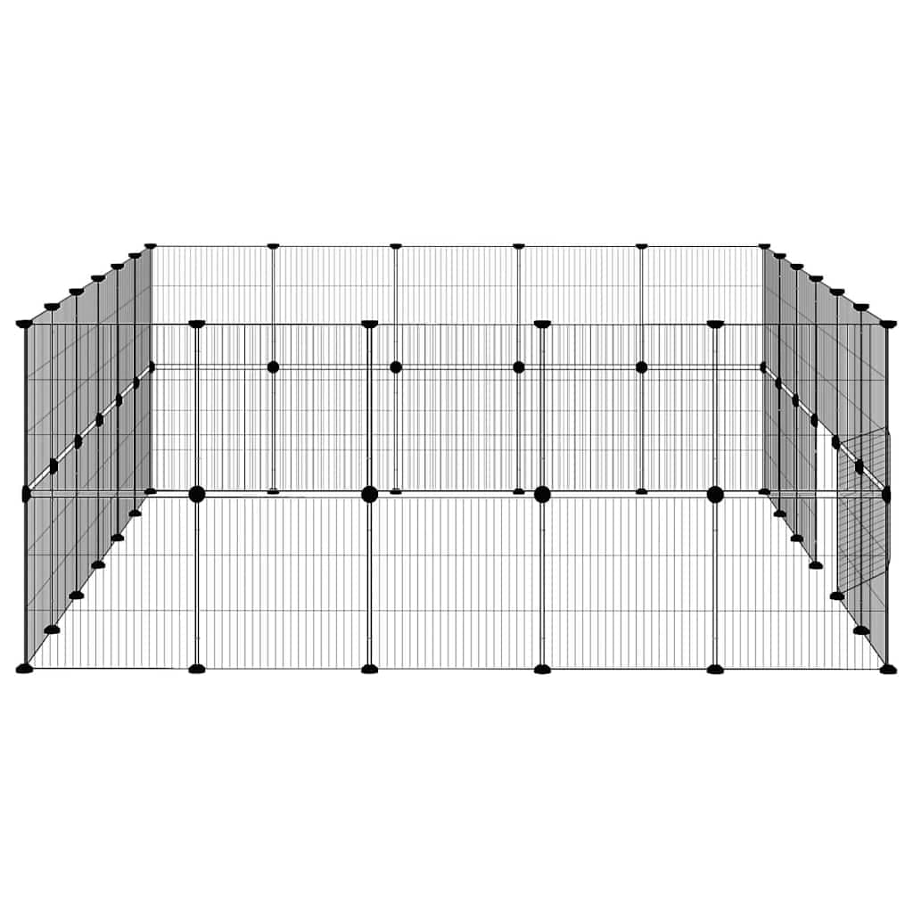 Gabbia per Animali 44 Pannelli con Porta Nera 210x175x70 cm — miniatura 4 di 9