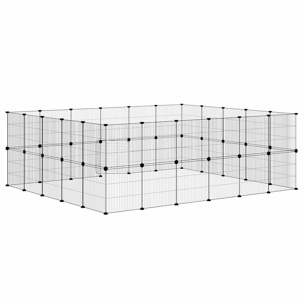 Gabbia per Animali 44 Pannelli con Porta Nera 210x175x70 cm — miniatura 5 di 9
