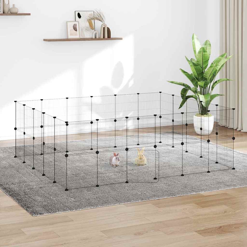 Gabbia per Animali 44 Pannelli con Porta Nera 210x175x70 cm — miniatura 1 di 9