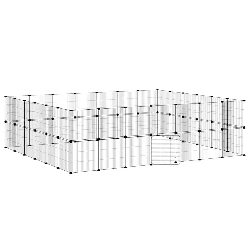 Gabbia per Animali 52 Pannelli con Porta Nero 245x210x70 cm — miniatura 2 di 9