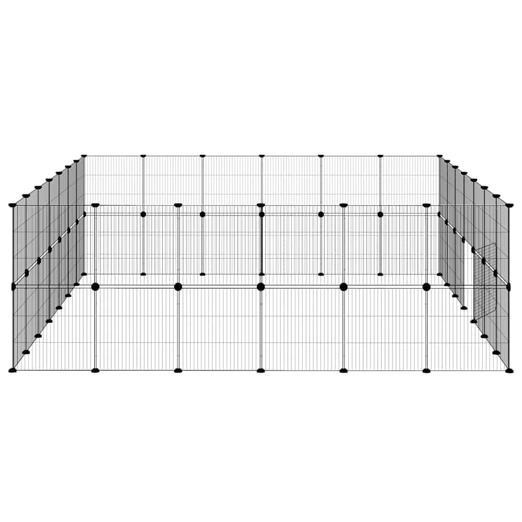 Gabbia per Animali 52 Pannelli con Porta Nero 245x210x70 cm — miniatura 4 di 9