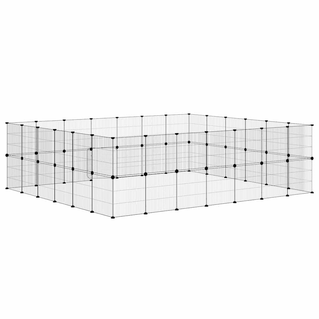 Gabbia per Animali 52 Pannelli con Porta Nero 245x210x70 cm — miniatura 5 di 9