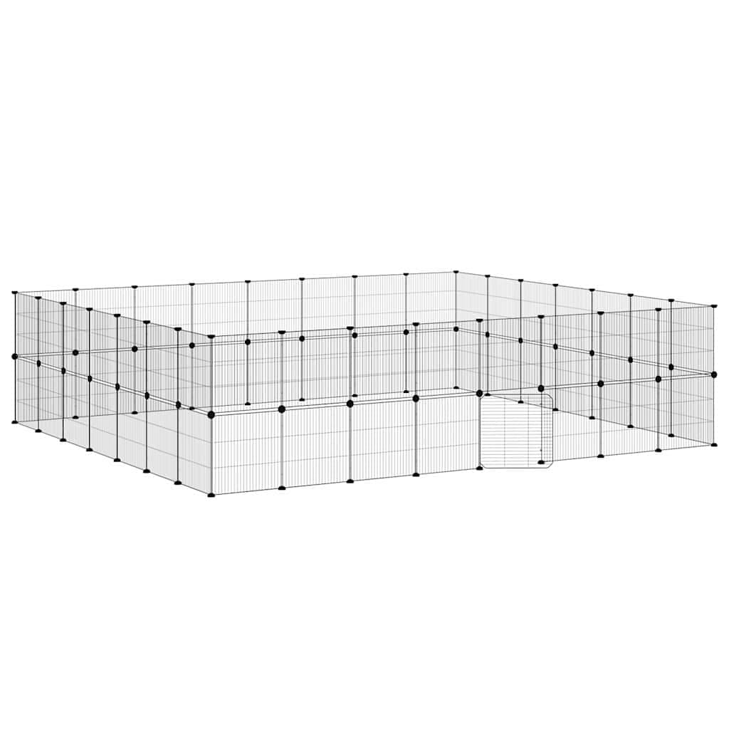 Gabbia per Animali 60 Pannelli con Porta Nera 280x245x70 cm — miniatura 2 di 9