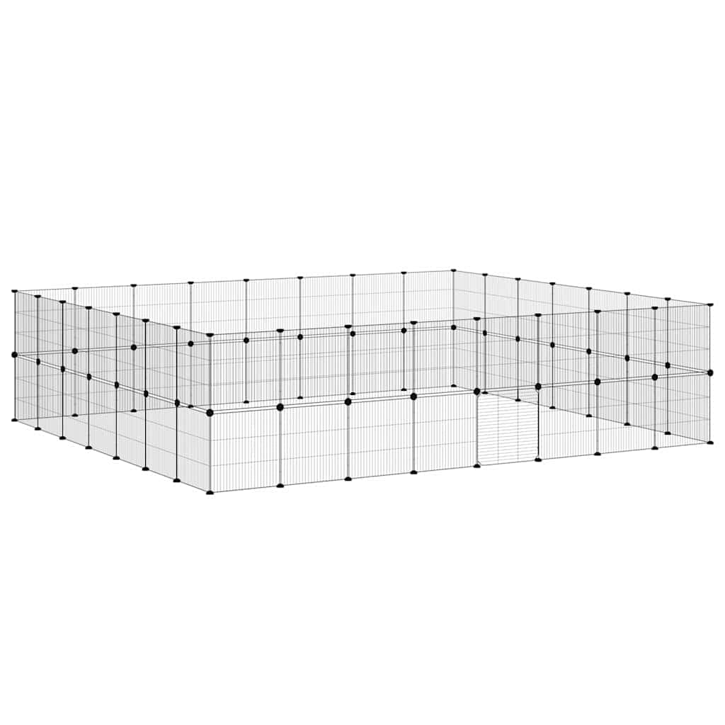 Gabbia per Animali 60 Pannelli con Porta Nera 280x245x70 cm — miniatura 3 di 9