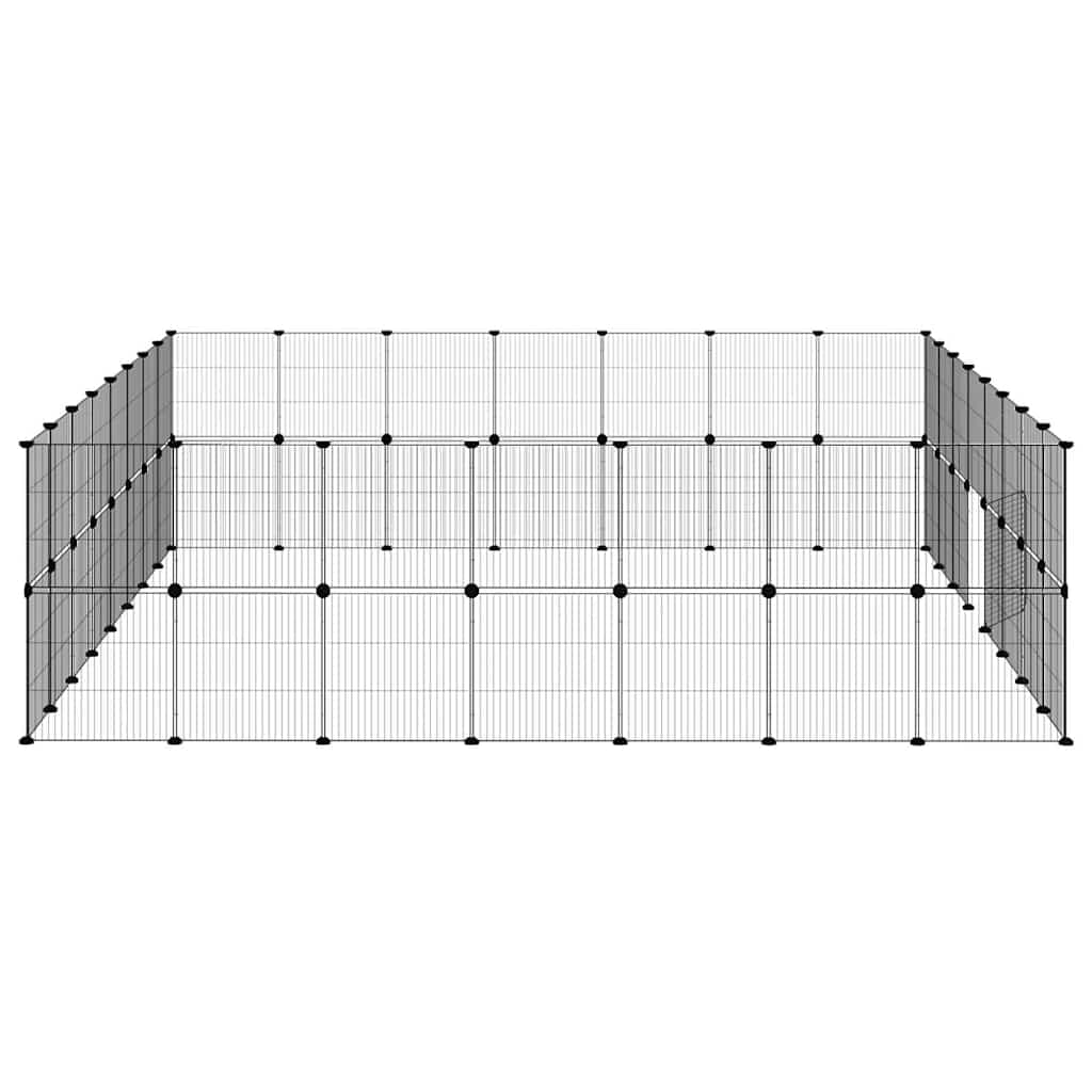 Gabbia per Animali 60 Pannelli con Porta Nera 280x245x70 cm — miniatura 4 di 9