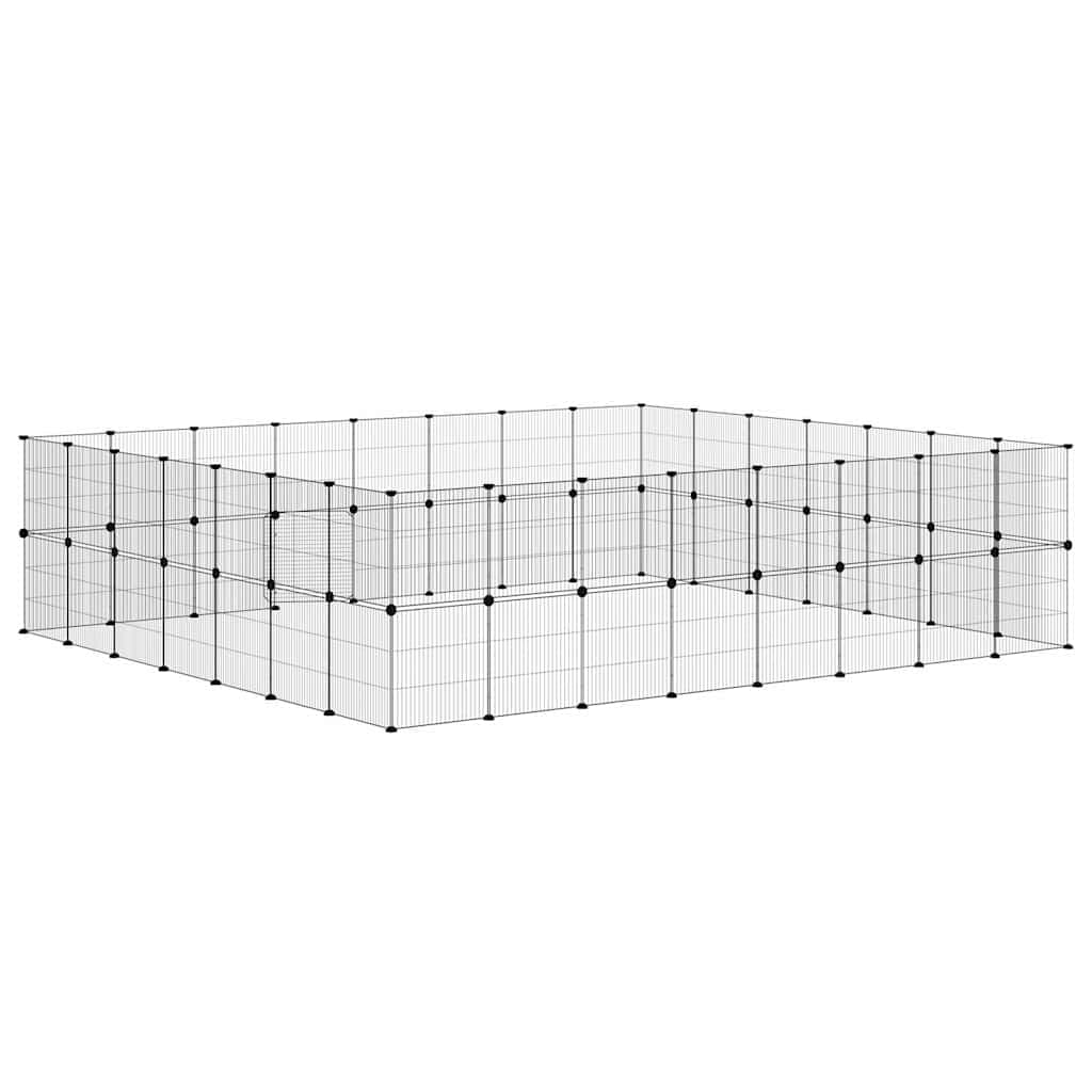 Gabbia per Animali 60 Pannelli con Porta Nera 280x245x70 cm — miniatura 5 di 9